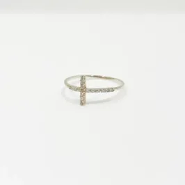 ANEL PRATA 925 CRUCIFIXO ZIRCONIA