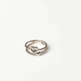 ANEL PRATA 925 DOIS CORAÇÕES