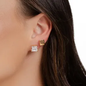 BRINCO CRISTAL QUADRADO BANHADO A OURO 18K