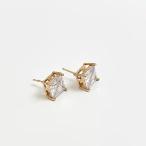 BRINCO CRISTAL QUADRADO BANHADO A OURO 18K