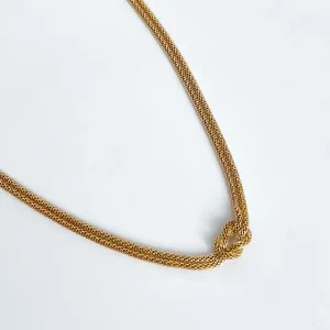 COLAR NÓ TELINHA BANHADO A OURO 18K 45CM