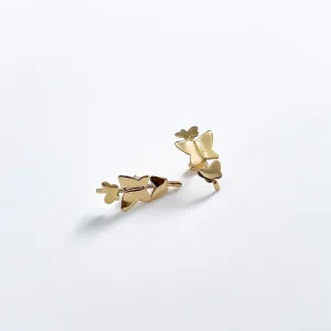 Brinco borboletas banhado a ouro 18k