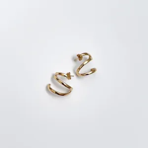 Brinco Liso Zig Zag banhado a ouro 18k