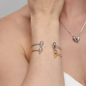 Bracelete Gota Lisa e gota Cravejada em zircônias Banhado a ouro 18K