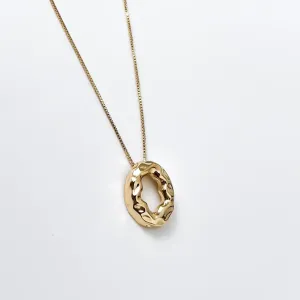 Colar Oval vasado orgânico banhado a ouro 18K