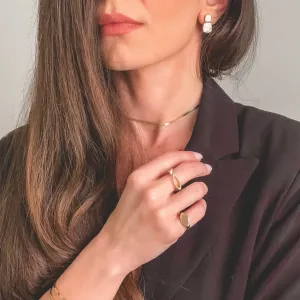 Anel Arco Dourado banhado a ouro 18k Ajustável
