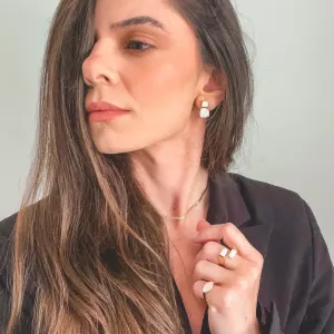 Anel Solene banhado a ouro 18K Ajustável