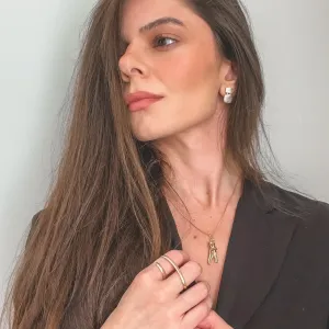 Colar Abraço Eterno Banhado a ouro 18K