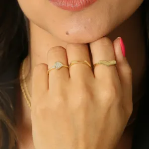 ANEL CORAÇÃO COM MICRO ZIRCÔNIA BANHADO A OURO 18K