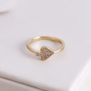 ANEL CORAÇÃO COM MICRO ZIRCÔNIA BANHADO A OURO 18K