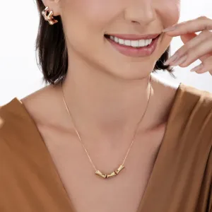 Colar formato orgânico e estrutura irregular fluida banhado a ouro 18K