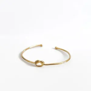 BRACELETE ARO COM NÓ BANHADO A OURO 18K
