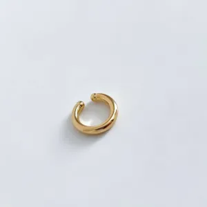 PIERCING FAKE REDONDO LISO BANHADO A OURO 18K