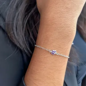PULSEIRA PRATA 925 COM BORBOLETA LAVANDA