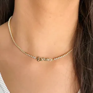 Colar choker riviera eterno banhado a ouro 18k 42 cm Ajustável