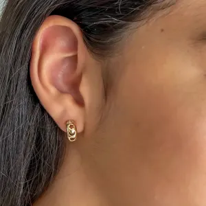 Brinco Argola coração, estrela e lua vasado banhado a Ouro 18K
