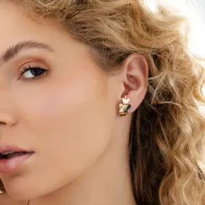 Brinco borboletas banhado a ouro 18k