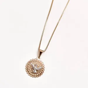 COLAR ESPIRITO SANTO COM APLIQUE DE RHODIUM BANHADO A OURO 18K 45CM
