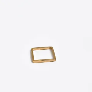 ANEL QUADRADO LISO BANHADO A OURO 18K