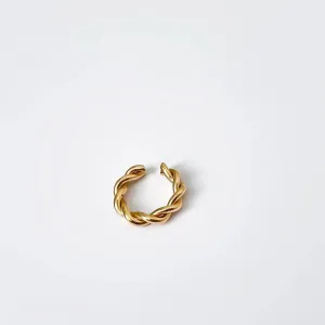 PIERCING FAKE FIO TORCIDO BANHADO A OURO 18K