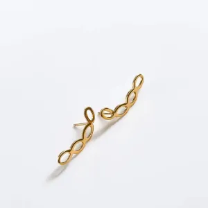 BRINCO EAR CUFF COM DESIGN VASADO BANHADO A OURO 18K