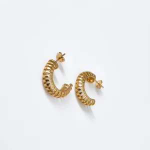 BRINCO ARGOLA ESPIRAL BANHADO A OURO 18K