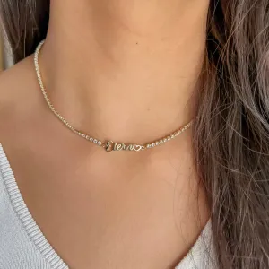 Colar choker riviera eterno banhado a ouro 18k 42 cm Ajustável