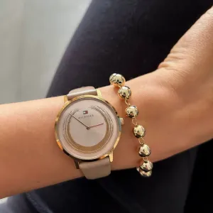 PULSEIRA ESFERAS DOURADA BANHADO A OURO 18K