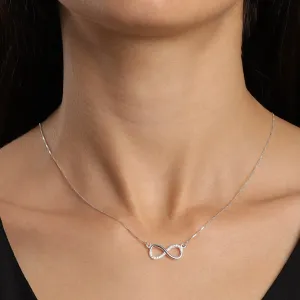 Colar infinito cravejado em Zircônias prata 925