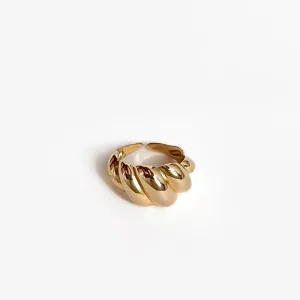 ANEL DESIGN CROISSANT BANHADO A OURO 18K AJUSTÁVEL