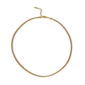 Colar Snake malha redonda banhado a ouro 18k