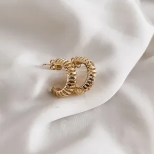 BRINCO ARGOLA ESPIRAL BANHADO A OURO 18K