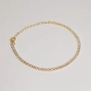 Pulseira riviera cristal ajustável banhado a ouro 18k