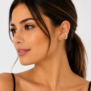 Piercing fake em perolas banhado a ouro 18k