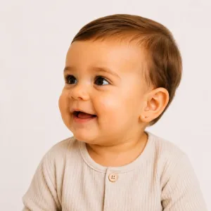 Brinco kit com 2 para bebê com tarraxa baby banhado a ouro 18k