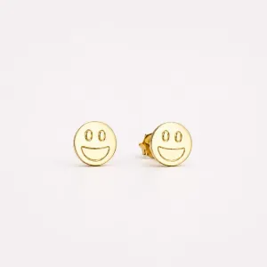 Brinco infantil emoji banhado a ouro 18k