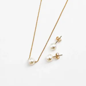 Conjunto com pérolas tam M banhado a ouro 18k