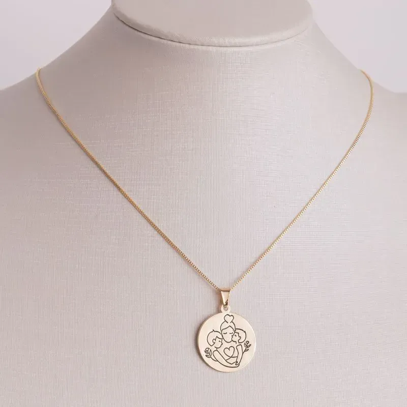 COLAR MÃE 2 FILHOS BANHADO A OURO 18K
