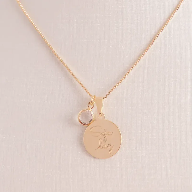 COLAR SEJA LUZ BANHADO A OURO 18K AJUSTÁVEL 50CM