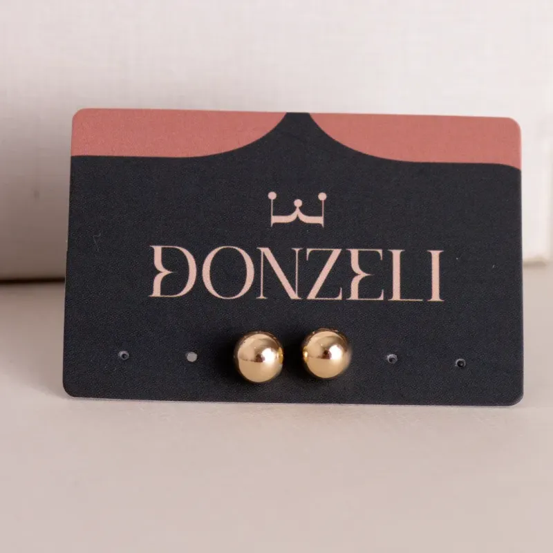 BRINCO BOLINHA DOURADA MÉDIA BANHADO A OURO 18K