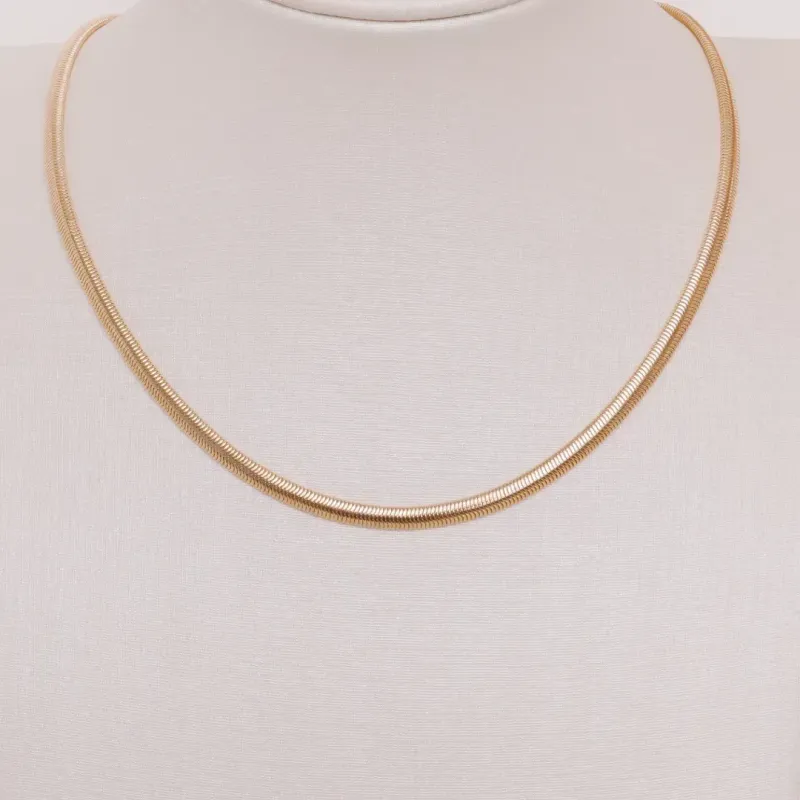 COLAR SNAKE BANHADO A OURO 18K AJUSTÁVEL 42CM
