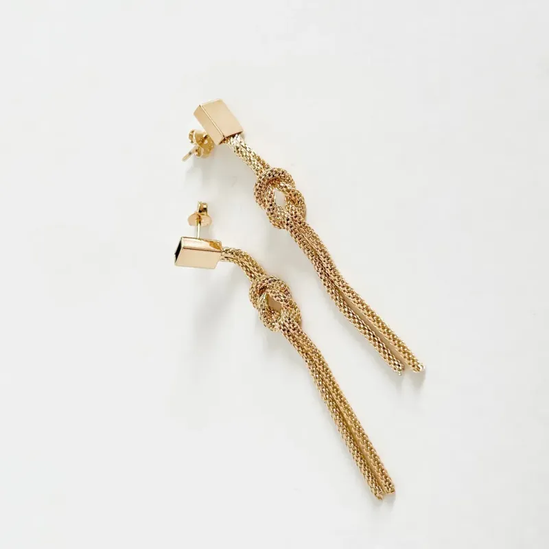 BRINCO NÓ TELINHA BANHADO A OURO 18K