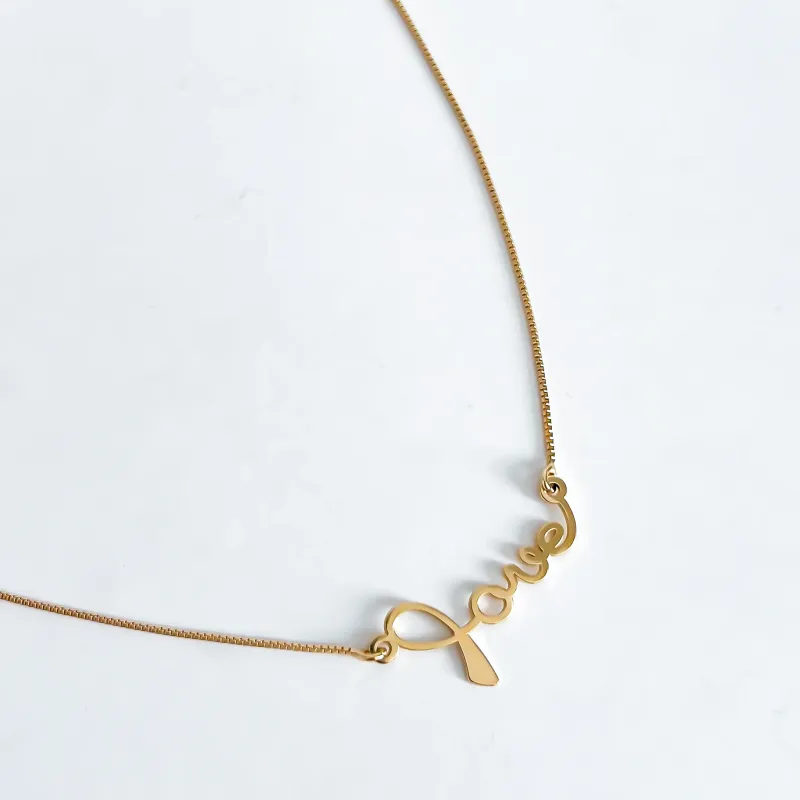 COLAR LOVE LISO BANHADO A OURO 18K  AJUSTÁVEL 50CM