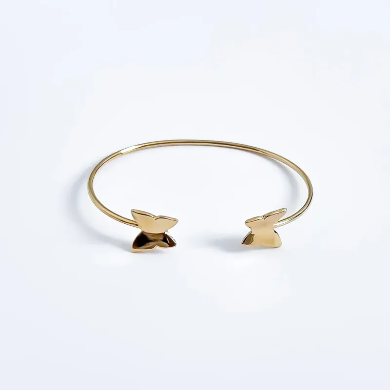 Bracelete de Borboletas banhado a ouro 18k