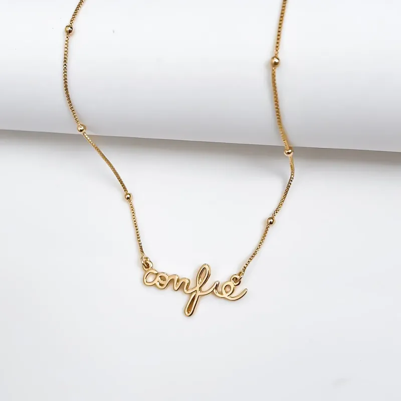Colar Confie banhado a ouro 18k