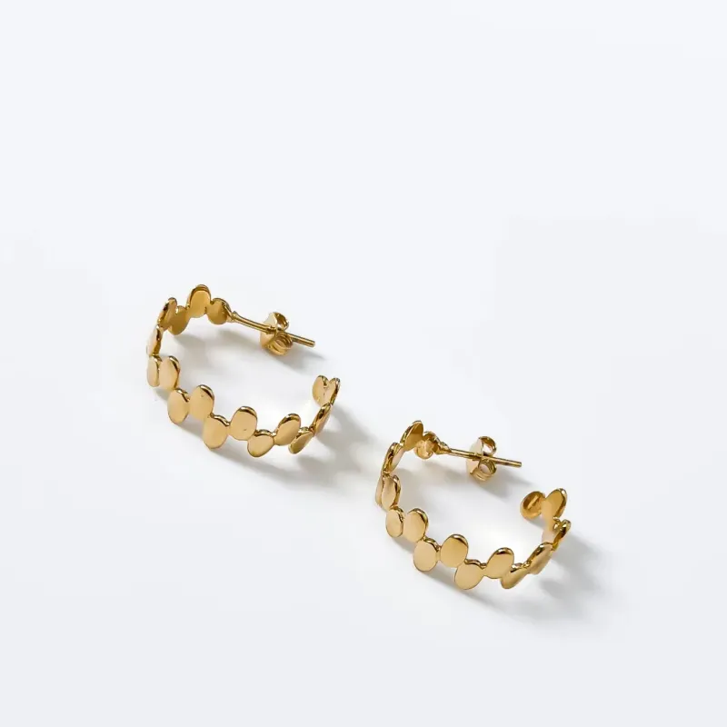 BRINCO ARGOLA MINI CIRCULOS DUPLO BANHADO A OURO 18K