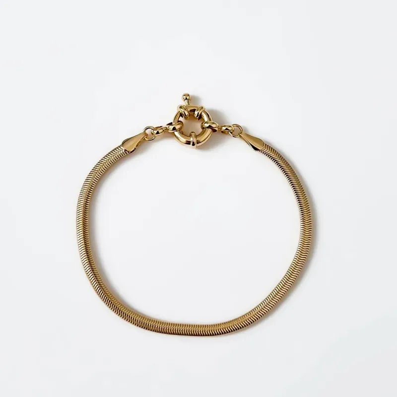 Pulseira malha Snake banhado a ouro 18K