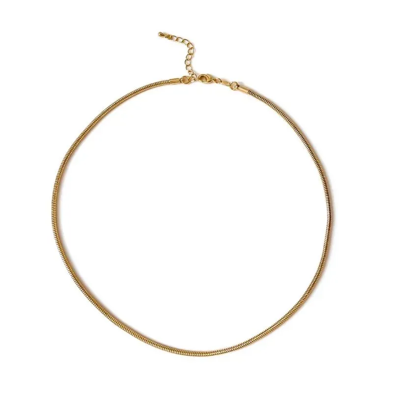 Colar Snake malha redonda banhado a ouro 18k