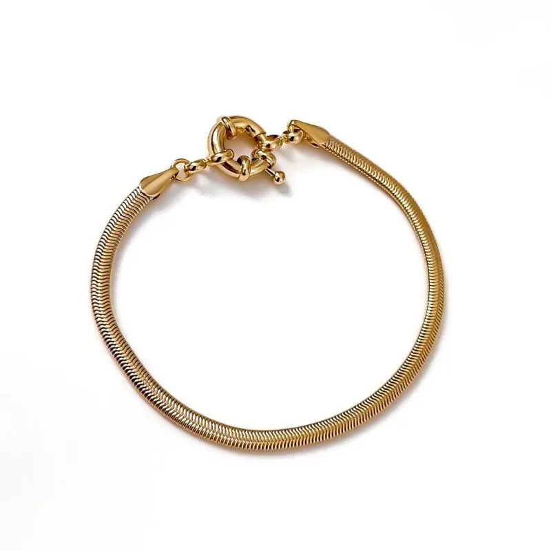 Pulseira malha Snake banhado a ouro 18K