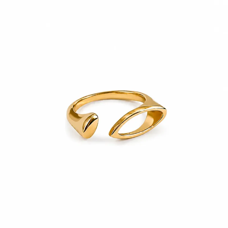 Anel Arco Dourado banhado a ouro 18k Ajustável